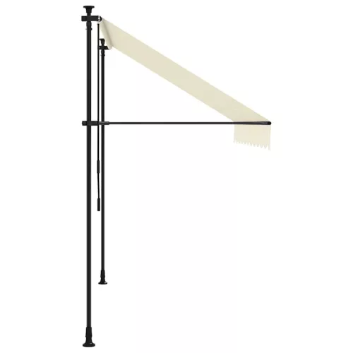 Krémszínű szövet és acél feltekerhető napellenző 300 x 150 cm