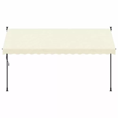 Krémszínű szövet és acél feltekerhető napellenző 350 x 150 cm