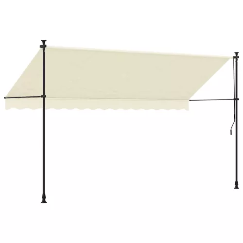 Krémszínű szövet és acél feltekerhető napellenző 350 x 150 cm