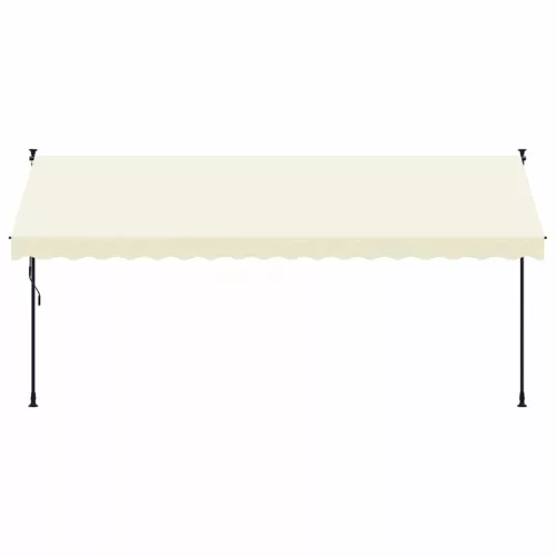 Krémszínű szövet és acél feltekerhető napellenző 400 x 150 cm