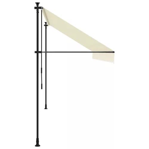 Krémszínű szövet és acél feltekerhető napellenző 400 x 150 cm