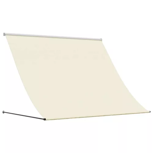 Krémszínű szövet és acél feltekerhető napellenző 250 x 150 cm