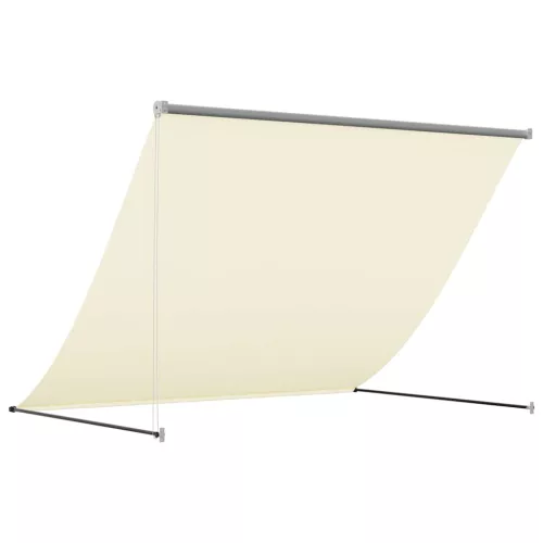 Krémszínű szövet és acél feltekerhető napellenző 250 x 150 cm