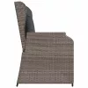 Szürke polyrattan dönthető kerti pad párnával