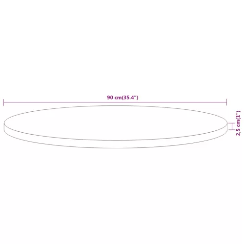 Tömör akácfa kerek asztallap Ø90 x 2,5 cm