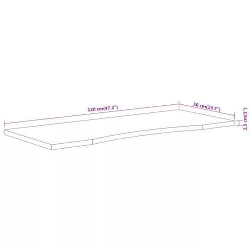 Tömör akácfa téglalap alakú asztallap 120 x 50 x 2,5 cm