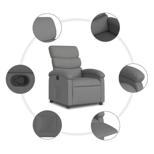 Sötétszürke szövet dönthető fotel