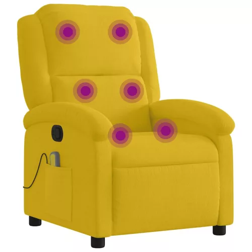 Sárga bársony dönthető masszázsfotel