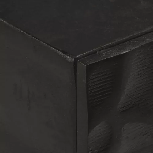 Fekete tömör mangófa és vas tálalóasztal 90 x 30 x 76 cm
