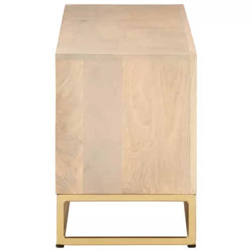 Tömör mangófa és vas TV-szekrény 110 x 30 x 40 cm