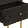 Fekete tömör mangófa és vas tálalóasztal 90 x 30 x 76 cm
