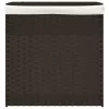Sötétbarna polyrattan szennyeskosár 2 rekesszel 53x35x57 cm
