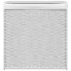 Fehér polyrattan szennyeskosár 2 rekesszel 53x33x57 cm