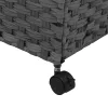 Szürke rattan szennyeskosár kerekekkel 60x35x60,5 cm