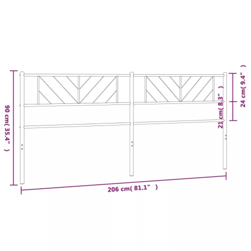 Fehér fém fejtámla 200 cm
