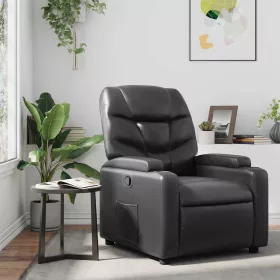 Fekete műbőr relaxfotel