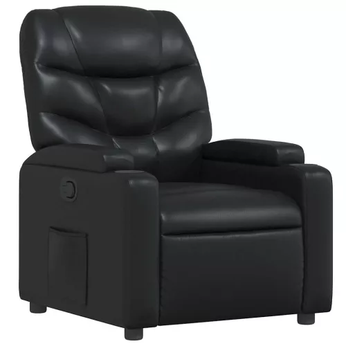 Fekete műbőr relaxfotel