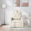 Krémszínű szövet dönthető masszázsfotel