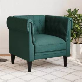 Sötétzöld szövet Chesterfield kanapé