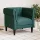 Sötétzöld szövet Chesterfield kanapé