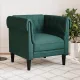 Sötétzöld szövet Chesterfield kanapé