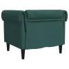 Sötétzöld szövet Chesterfield kanapé