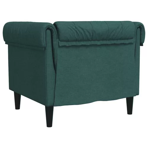 Sötétzöld szövet Chesterfield kanapé