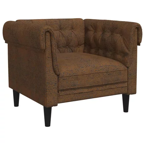 Barna szövet Chesterfield kanapé