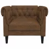 Barna szövet Chesterfield kanapé