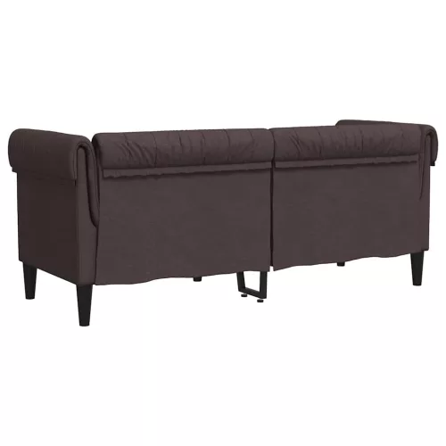 Sötétbarna 2 személyes szövet Chesterfield kanapé