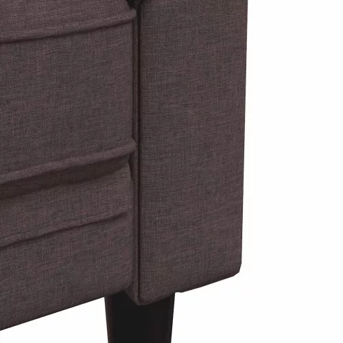 Sötétbarna 2 személyes szövet Chesterfield kanapé