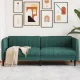 3 személyes sötétzöld szövet kanapé