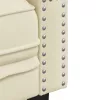 Krémszínű műbőr Chesterfield kanapéfotel