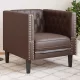 Barna műbőr Chesterfield kanapéfotel