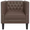 Barna műbőr Chesterfield kanapéfotel