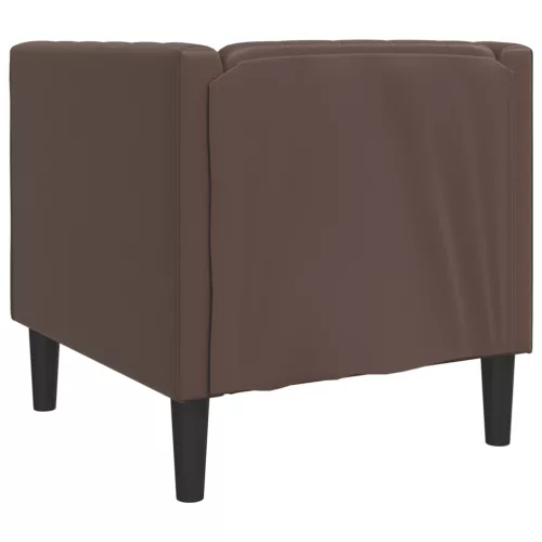 Barna műbőr Chesterfield kanapéfotel