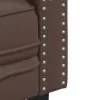 Barna műbőr Chesterfield kanapéfotel