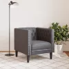 Szürke műbőr Chesterfield kanapéfotel