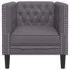 Szürke műbőr Chesterfield kanapéfotel