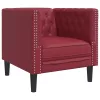 Bordó műbőr Chesterfield kanapéfotel