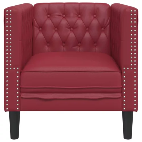 Bordó műbőr Chesterfield kanapéfotel