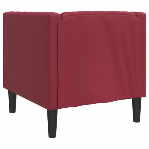 Bordó műbőr Chesterfield kanapéfotel