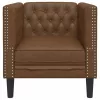 Barna művelúr Chesterfield kanapéfotel