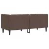 2 személyes barna műbőr Chesterfield kanapé