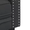 3 személyes fekete műbőr Chesterfield kanapé