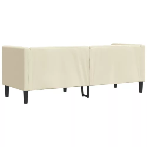 3 személyes krémszínű műbőr Chesterfield kanapé
