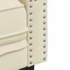 3 személyes krémszínű műbőr Chesterfield kanapé
