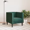 Sötétzöld bársony Chesterfield kanapéfotel