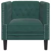 Sötétzöld bársony Chesterfield kanapéfotel