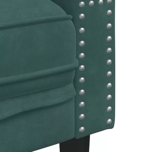 Sötétzöld bársony Chesterfield kanapéfotel